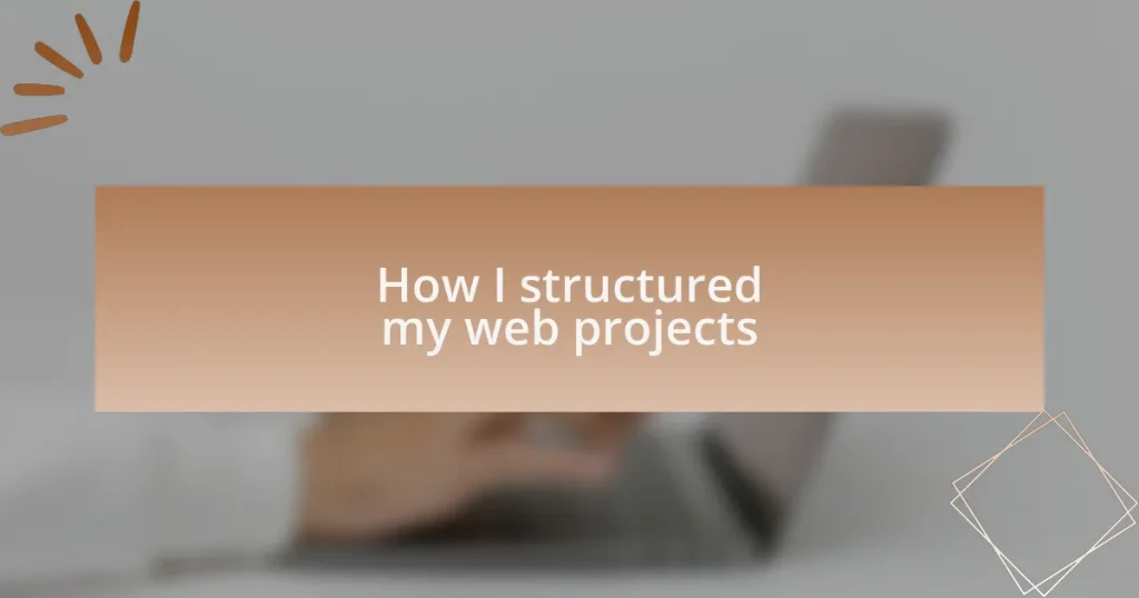 How I structured my web projects
